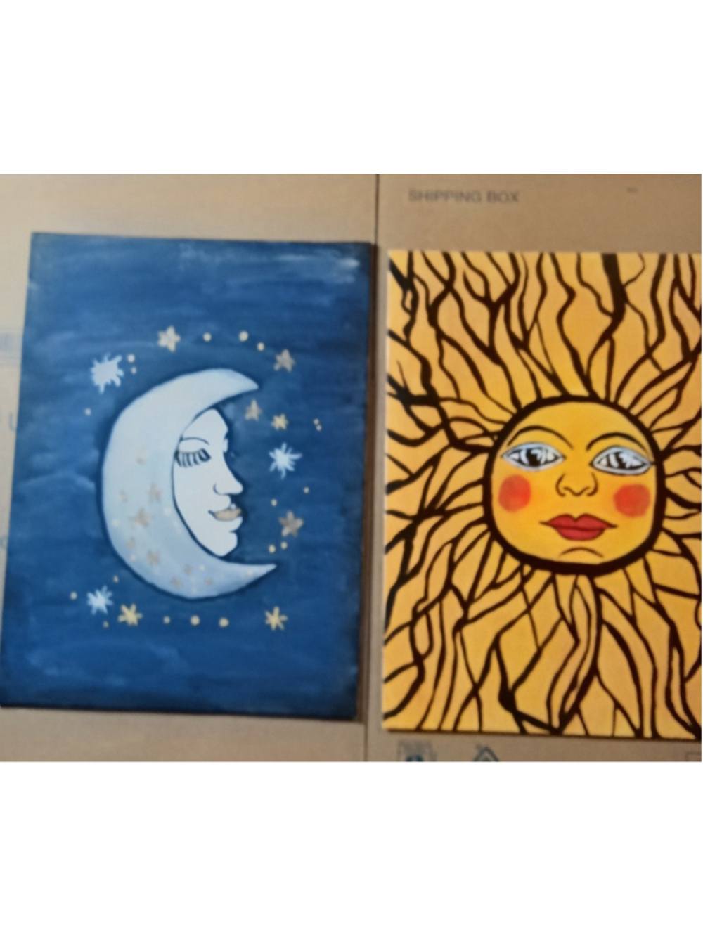Day and Night Painting Duo-Heaven and Hearts Series- Signed 2026